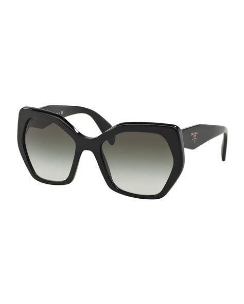 prada hexagon glasses|Prada Heritage Hexagonal Sunglasses, Black .